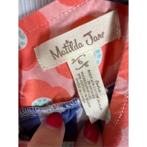 Colorful Kids Gingham Top with Floral Accents Matilda Jane 6 - Picture 2 of 3